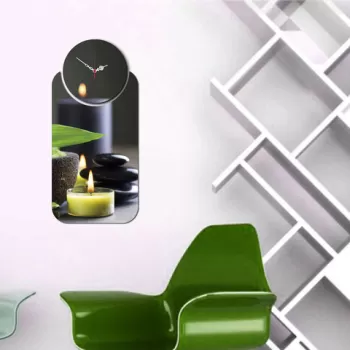 Set ceas si tablou decorativ, YMS-12, MDF , Dimensiune: 68 x 32 cm, Multicolor imagine