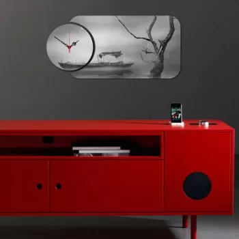 Set ceas si tablou decorativ, YMS-13, MDF , Dimensiune: 68 x 32 cm, Multicolor imagine