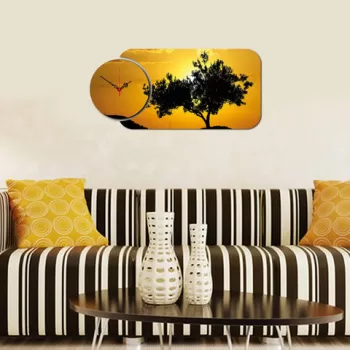 Set ceas si tablou decorativ, YMS-14, MDF , Dimensiune: 68 x 32 cm, Multicolor imagine