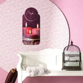 Set ceas si tablou decorativ, YMS-18, MDF , Dimensiune: 68 x 32 cm, Multicolor imagine