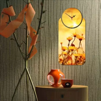 Set ceas si tablou decorativ, YMS-19, MDF , Dimensiune: 68 x 32 cm, Multicolor imagine