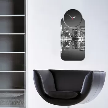 Set ceas si tablou decorativ, YMS-20, MDF , Dimensiune: 68 x 32 cm, Multicolor imagine