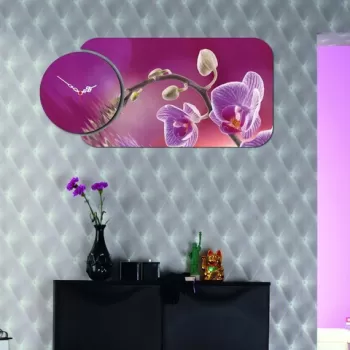 Set ceas si tablou decorativ, YMS-24, MDF , Dimensiune: 68 x 32 cm, Multicolor imagine