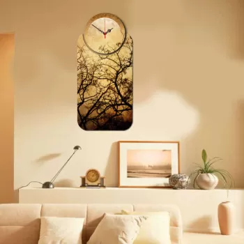 Set ceas si tablou decorativ, YMS-25, MDF , Dimensiune: 68 x 32 cm, Multicolor imagine