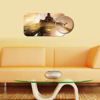 Set ceas si tablou decorativ, YMS-28, MDF , Dimensiune: 68 x 32 cm, Multicolor imagine