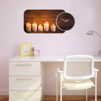 Set ceas si tablou decorativ, YMS-32, MDF , Dimensiune: 68 x 32 cm, Multicolor imagine