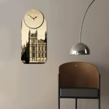 Set ceas si tablou decorativ, YMS-35, MDF , Dimensiune: 68 x 32 cm, Multicolor imagine