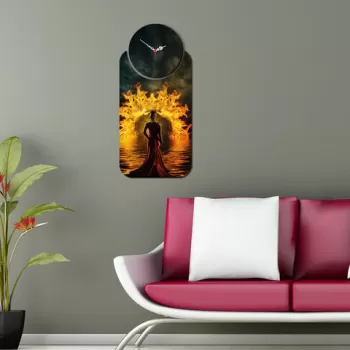 Set ceas si tablou decorativ, YMS-36, MDF , Dimensiune: 68 x 32 cm, Multicolor imagine