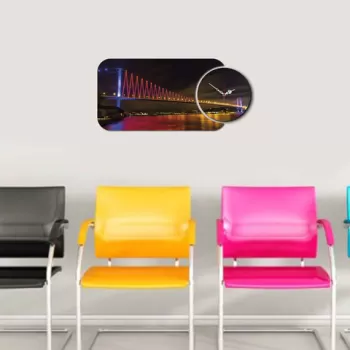 Set ceas si tablou decorativ, YMS-37, MDF , Dimensiune: 68 x 32 cm, Multicolor imagine