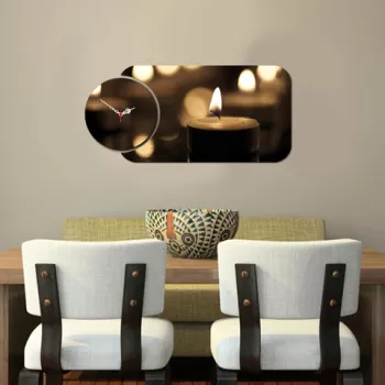 Set ceas si tablou decorativ, YMS-38, MDF , Dimensiune: 68 x 32 cm, Multicolor imagine