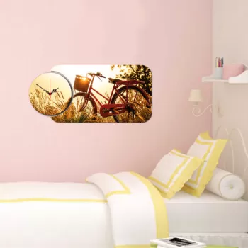 Set ceas si tablou decorativ, YMS-40, MDF , Dimensiune: 68 x 32 cm, Multicolor imagine