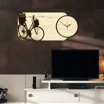 Set ceas si tablou decorativ, YMS-45, MDF , Dimensiune: 68 x 32 cm, Multicolor imagine