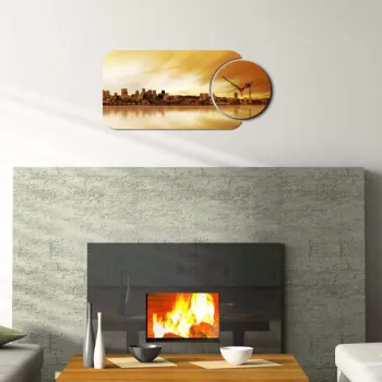 Set ceas si tablou decorativ, YMS-46, MDF , Dimensiune: 68 x 32 cm, Multicolor imagine