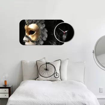 Set ceas si tablou decorativ, YMS-47, MDF , Dimensiune: 68 x 32 cm, Multicolor imagine