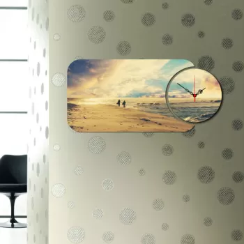 Set ceas si tablou decorativ, YMS-49, MDF , Dimensiune: 68 x 32 cm, Multicolor imagine