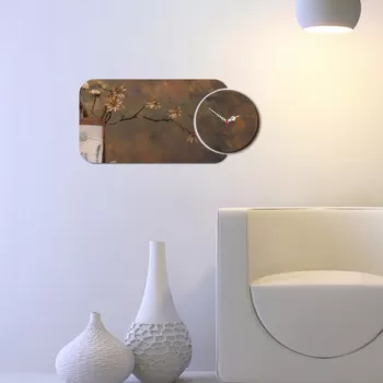 Set ceas si tablou decorativ, YMS-56, MDF , Dimensiune: 68 x 32 cm, Multicolor imagine