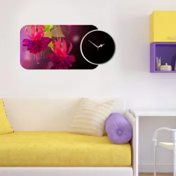 Set ceas si tablou decorativ, YMS-58, MDF , Dimensiune: 68 x 32 cm, Multicolor imagine