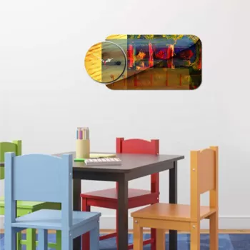 Set ceas si tablou decorativ, YMS-59, MDF , Dimensiune: 68 x 32 cm, Multicolor imagine