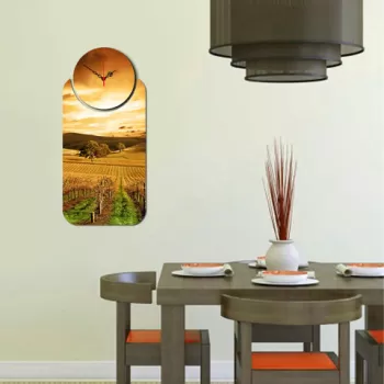 Set ceas si tablou decorativ, YMS-61, MDF , Dimensiune: 68 x 32 cm, Multicolor imagine