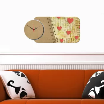 Set ceas si tablou decorativ, YMS-63, MDF , Dimensiune: 68 x 32 cm, Multicolor imagine