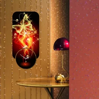 Set ceas si tablou decorativ, YMS-70, MDF , Dimensiune: 68 x 32 cm, Multicolor imagine