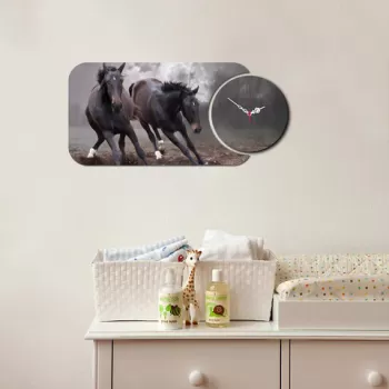 Set ceas si tablou decorativ, YMS-76, MDF , Dimensiune: 68 x 32 cm, Multicolor imagine