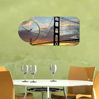 Set ceas si tablou decorativ, YMS-77, MDF , Dimensiune: 68 x 32 cm, Multicolor imagine