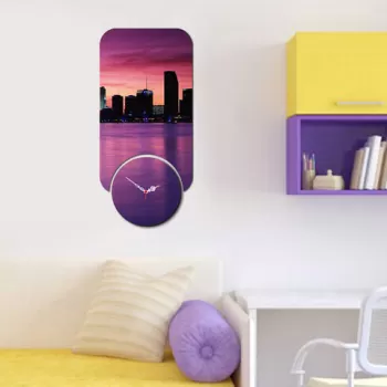 Set ceas si tablou decorativ, YMS-84, MDF , Dimensiune: 68 x 32 cm, Multicolor imagine