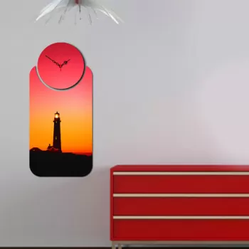 Set ceas si tablou decorativ, YMS-86, MDF , Dimensiune: 68 x 32 cm, Multicolor imagine