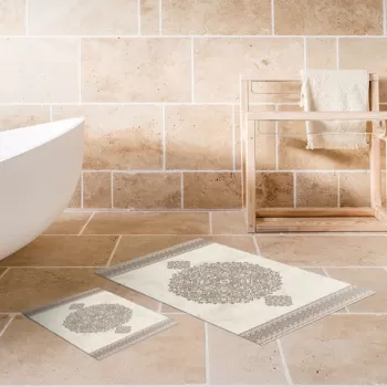 Set covoras de baie (2 bucati), Alanur Home, 510602, Poliester, Maro imagine