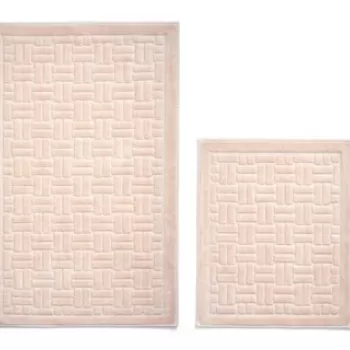 Set covoras de baie (2 bucati), Alanur Home, COTTONKT000011, Bumbac, Roz pudra imagine
