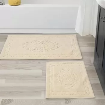 Set covoras de baie (2 bucati), Alanur Home, COTTONKT000097, Bumbac, Maro deschis imagine