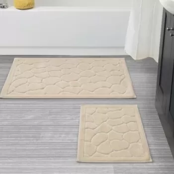 Set covoras de baie (2 bucati), Alanur Home, COTTONKT000127, Bumbac, Maro deschis imagine