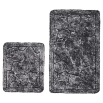 Set covoras de baie (2 bucati), Alanur Home, COTTONKT000190, Bumbac, Antracit imagine