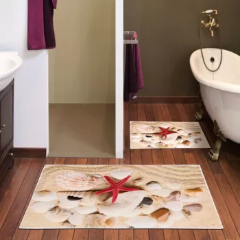 Set covoras de baie (2 bucati), Alanur Home, KT414, Poliester, Multicolor imagine