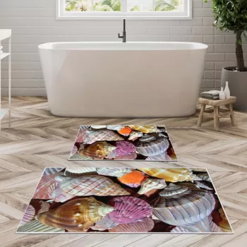 Set covoras de baie (2 bucati), Alanur Home, KT415, Poliester, Multicolor imagine