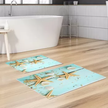 Set covoras de baie (2 bucati), Alanur Home, KT423, Poliester, Multicolor imagine