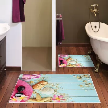 Set covoras de baie (2 bucati), Alanur Home, KT424, Poliester, Multicolor imagine