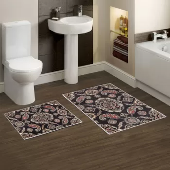 Set covoras de baie (2 bucati), Alanur Home, KT445, Poliester, Multicolor imagine