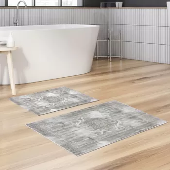 Set covoras de baie (2 bucati), Alanur Home, KT448, Poliester, Multicolor imagine