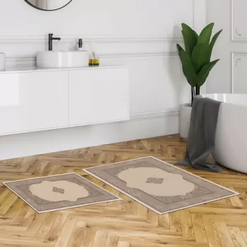 Set covoras de baie (2 bucati), Alanur Home, KT455, Poliester, Multicolor imagine