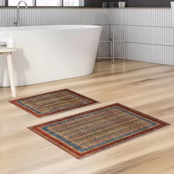 Set covoras de baie (2 bucati), Alanur Home, KT456, Poliester, Multicolor imagine