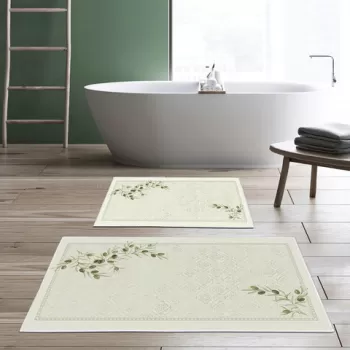 Set covoras de baie (2 bucati), Alanur Home, KT459, Poliester, Multicolor imagine