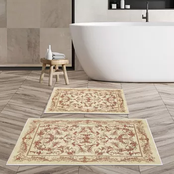 Set covoras de baie (2 bucati), Alanur Home, KT460, Poliester, Multicolor imagine