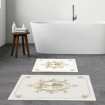 Set covoras de baie (2 bucati), Alanur Home, KT463, Poliester, Multicolor imagine