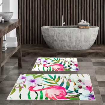 Set covoras de baie (2 bucati), Alanur Home, KT469, Poliester, Multicolor imagine