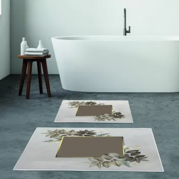 Set covoras de baie (2 bucati), Alanur Home, KT471, Poliester, Multicolor imagine