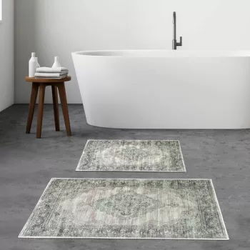 Set covoras de baie (2 bucati), Alanur Home, KT480, Poliester, Multicolor imagine