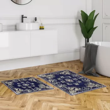 Set covoras de baie (2 bucati), Alanur Home, KT481, Poliester, Multicolor imagine