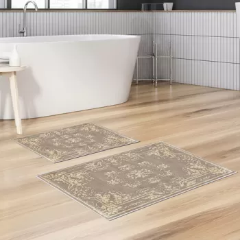 Set covoras de baie (2 bucati), Alanur Home, KT481 v2, Poliester, Multicolor imagine